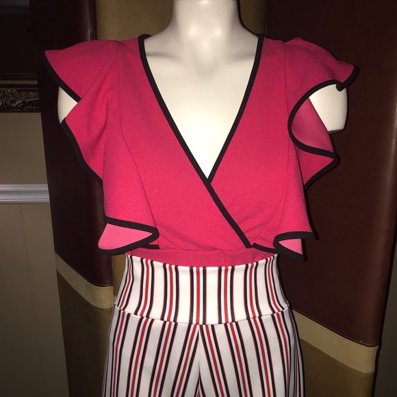 Touch me plunging neckline hot pink bodysuit - Picture 8 of 11